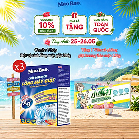 Combo 3 Hộp Bột Vệ Sinh Máy Giặt Mao Bao 306g - Loại Bỏ Cặn Bẩn, Khử Mùi Cho Máy Giặt Cửa Trên/Trước