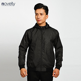 Áo jacket nam in chìm nón rời Novelty màu đen 2203242
