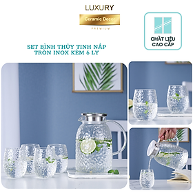 Mua Bộ Ly Thủy Nắp Tròn Inox Kèm 4 Ly Nhiệt Cao LUXURY - Hàng Nhập Khẩu