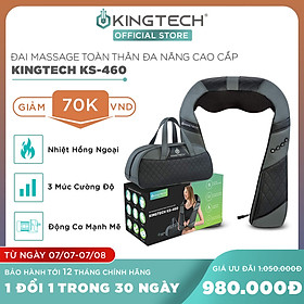 Máy Massage Toàn Thân Cao Cấp 3D KINGTECH KS460 - Đai Mát xa Nhiệt Chuyên Sâu Cho Cổ, Vai Gáy, Lưng, Chân - Tiện Sử Dụng Tại Nhà, Văn Phòng, Du Lịch - Chính Hãng