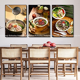 Tranh treo tường trang trí decor quán phở bò,phở gà trang trí quán ăn tranh có khung kèm đinh treo