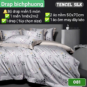 Bộ Drap gối CÓ MỀN Tencel vải nhập Hàn Quốc ,đỉnh cao mát mềm mại { drap mền và 3 áo gối
