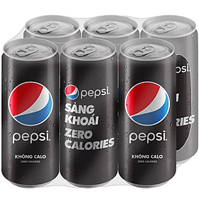 Nước ngọt Pepsi không calo - Lốc 6 lon 330ml
