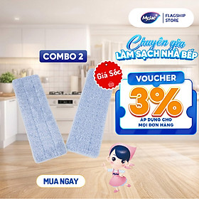 Bông Lau Thay Thế Cây Lau Nhà MyJae Đài Loan Sợi Polyester Kéo Vắt Thông Minh Sạch Nhanh 360 Độ 125cm