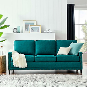 Ghế sofa băng Ashton vải bố nỉ Hàn Quốc hiện đại