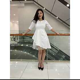 Váy cho con bú - váy tiểu thư phối lưới cao cấp