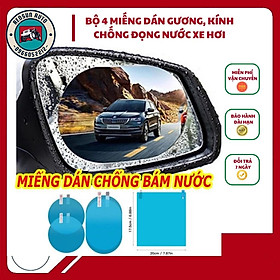 Bộ 4 miếng dán chống đọng nước kính hông và gương chiếu hậu ô tô