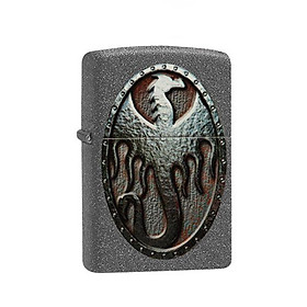 Bật Lửa Zippo 49072 – Zippo Metal Dragon Shield Design Iron Stone