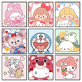 Mua Tranh Tô Màu Số Hóa Mẫu Hoạt Hình Dễ Thương Size 20*20