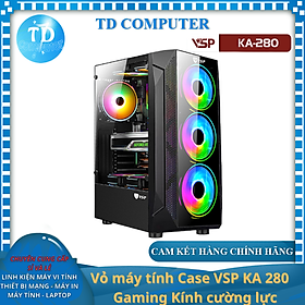 Mua Vỏ máy tính Case VSP KA 280 (ATX/Mini ATX/Micro ATX) (không FAN) Gaming Kính cường lực - Hàng chính hãng Tech Vision phân phối