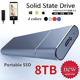 Ổ Cứng Di Động M.2 SSD 2TB 4TB 8TB USB 3.1. Cổng Kết Nối Tiện Dụng Chất Lượng Cao - Đen, Đen