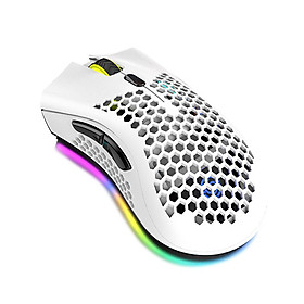 Chuột chơi game không dây 2.4G có thể sạc lại với Hiệu ứng ánh sáng RGB 3 DPI -Màu trắng