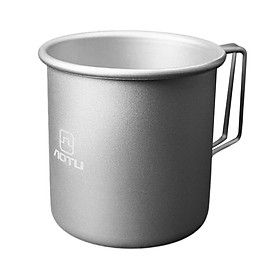 Camping Coffee Mug with Folding Handle, Lightweight Aluminum Alloy Camping Cup for Survival Hiking Backpacking