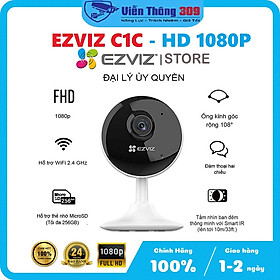 Camera wifi Ezviz C1C B -1080P Đàm thoại 2 chiều,Tích hợp míc thu âm thanh, Hình ảnh Full HD - Hàng chính hãng