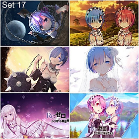 Bộ 6 Poster anime Re:Zero − Bắt đầu lại ở thế giới khác (3) (bóc dán) - A3,A4,A5