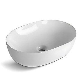 Mua Lavabo oval đặt bàn  chất liệu Sứ  kích thước 615*415*135mm  màu Glossy White  hiệu Trevi TVLO434W