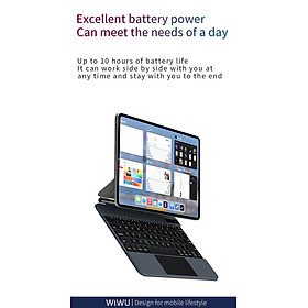 Bao bàn phím Wiwu Magic Keyboard MK109 cho iPad Pro 13 inch M4 2024 có cảm ứng nguồn hiển thị pin thời gian thực, tích hợp nam châm - Hàng chính hãng