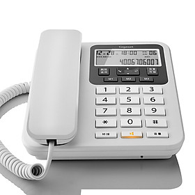 Gigaset telephone landline fixed telephone office home large screen large button free battery caller ID original Siemens DA160 (white)