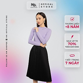 Áo Thun Nữ Dài Tay NK FASHION Dáng Ôm Cổ Cao In Chữ, Chất Liệu Cotton Mềm Mịn, Co Giãn NKAT2010021