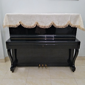 KHĂN PHỦ ĐÀN PIANO CƠ VẢI GẤM HỌA TIẾT ÁNH BẠC CAO CẤP