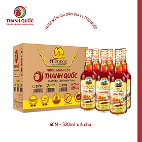 Hộp 6 Chai Nước Mắm Phú Quốc - Thanh Quốc 520ml 40N