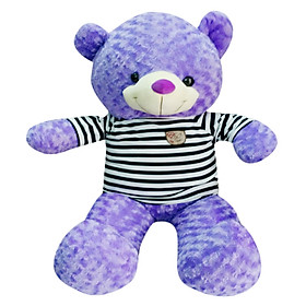 Gấu Bông Teddy Áo Thun Màu Tím - Khổ Vải 1m (Cao 80 cm)