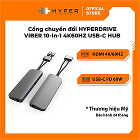 CỔNG CHUYỂN HYPERDRIVE VIBER 10-IN-2 4K60HZ USB-C HUB FOR MACBOOK/IPADPRO/LAPTOP/SMARTPHONE - HÀNG CHÍNH HÃNG