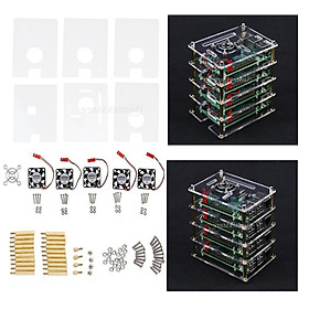 5 Layers Acrylic Clear Stack Case with Fan for Raspberry Pi 3/2 Model B/B+