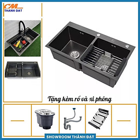 Mua Bồn rửa chén  chậu rửa bát loại 2 hố nano cao cấp