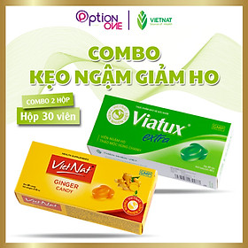 [COMBO 2 HỘP] Kẹo ngậm Viatux Extra Vietnat 30 viên - gừng Vietnat 30 viên giảm ho rát họng