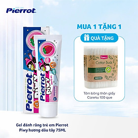 [Tặng 1 hộp bông tăm Care4u ] Kem đánh răng hương dâu cho trẻ em Pierrot Piwy 75ml