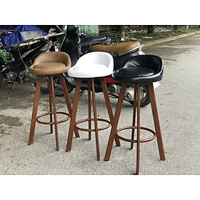 Mua GHẾ MẶT ĐỆM CHÂN BAR GỖ PHONG CÁCH  VINTAGER