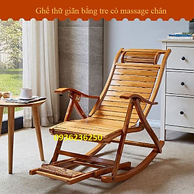 Mua gd470 Ghế bập bênh bằng tre gấp gọn thư giãn tựa lưng-kèm mát xa chân
