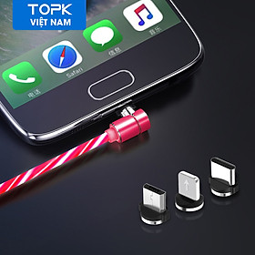 Mua Cáp sac nam châm TOPK AM19 3 trong 1 cho điện thoai iPhone  Samsung  Xiaomi  Huwei ... - hàng chính hãng