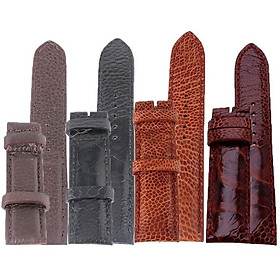 Dây đồng hồ Huy Hoàng da đà điểu size 22, 24, 26 màu đen, nâu đất, vàng bò, nâu đỏ HT8409-10-11-15