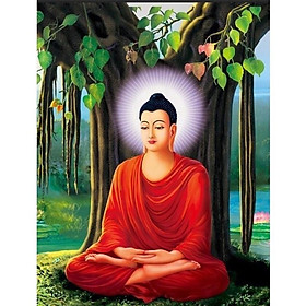 Mua Tranh đính đá tự làm hoạ tiết Phật giáo size 30*40 cm