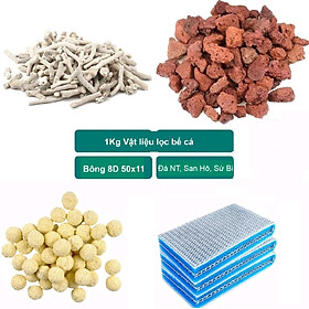 Vật Liệu Lọc Hồ Cá 1KG | Bông Lọc 8D Cao Cấp 50x11x2cm Hiệu Quả
