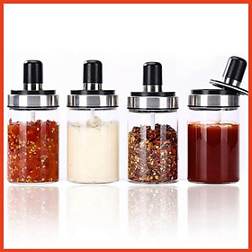 Lọ Đựng Gia Vị, Hũ Đựng Gia Vị Thủy Tinh Kèm Thìa, Tiện Dụng Cho Căn Bếp Của Bạn