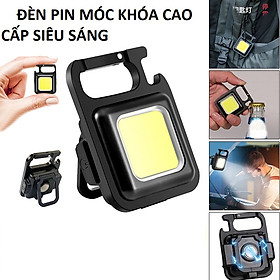 Đèn pin siêu sáng đeo móc khóa đa năng sạc usb tiện dụng bản cao cấp chống