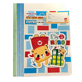 Lốc 10 vở 5 ô ly cao cấp Hải Tiến 48 trang Cấp 1 I Vở dùng cho học sinh Tiểu học Sắc màu 1824