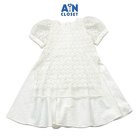 Áo dài váy bé gái họa tiết Hoa Ren trắng - AICDBG8W0FXM - AIN Closet