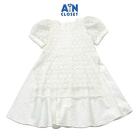 Áo dài váy bé gái họa tiết Hoa Ren trắng - AICDBG8W0FXM - AIN Closet