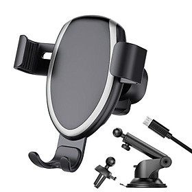 Mua Bộ giá đỡ điện thoại Choetech T536 tích hợp sạc không dây dùng kẹp khe gió hoặc dán taplo trên ô tô (hàng chính hãng)
