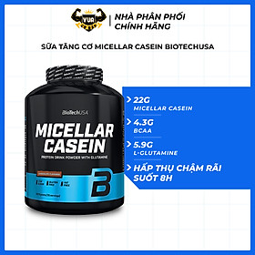 Hình ảnh Review Sữa Tăng Cơ Micellar Casein BiotechUSA – Dưỡng Cơ Ban Đêm