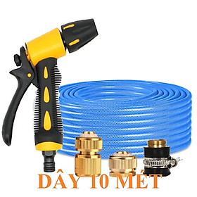 Mua Bộ dây vòi xịt nước rửa xe  tưới cây . tăng áp 3 lần  loại 7m  10m 206319 đầu đồng cút đồng+ tặng đai