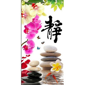 Mua Tranh 3D dán kính 2 mặt đá hoa hồ nước
