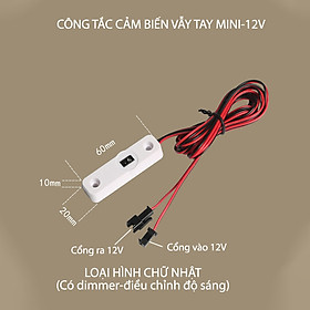 Công tắc cảm biến vẫy tay thông minh 12V-36W, dùng điều kiển đèn led dây có dimmer-điều chỉnh độ sáng