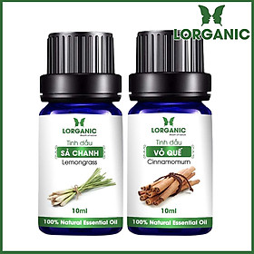 Combo Tinh Dầu Quế Lorganic + Sả Chanh Lorganic (10ml / Chai)