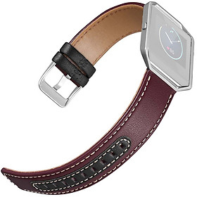〖Follure〗Leather Two Colours Weave Watch Band Wrist Strap with Frame For Fitbit Blaze