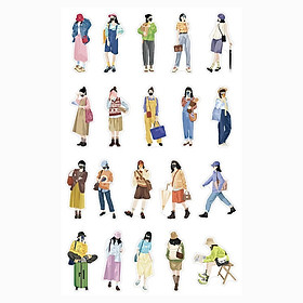 Gói 40 pcs stickers cô gái fashionista ins sành điệu dùng để dán trang trí